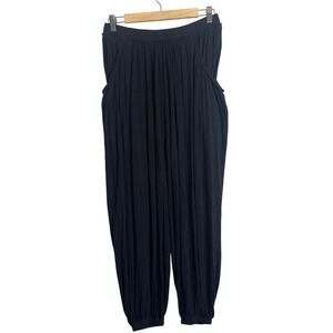 Free People Beach Paola Black Harem Pants XS Boho Lounge Travel Yoga